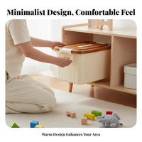 Handled Tote Box with Lid Portable Latching Tote with Handle Stackable Design