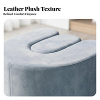 Italian Minimalist Aesthetic U-Shaped Vanity Stool Soft Padded Seat Accent Seating Creative Shape Ottoman Multi-Functional for Interior Designers, Homeowners, Adults, Living Room, Entryway, Bedroom, Cloakroom