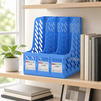 Upright Magazine File Organiser, Blue PP Magazine Holder, Desk Organiser File Organiser for A4 Documents, 320x258x310cm