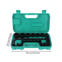 21 Pieces Chrome Vanadium Steel 21-Piece Socket Wrench Set Heavy-Duty Construction Tire Wrench Tool Set Mirror Finish for Mechanics, Garage
