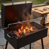 Support Stands Stainless Steel Rotisserie Spit Rack 15 Kg Load Capacity Rotisserie Spit Rod Heat Resistant Grilling Gear Long-Lasting for Fire