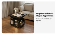Multi-Functional Lift-Top Storage Mobile Unit Height Adjustable Lifting Tabletop Desk Mobile Design Coffee Table Vintage Inspired for Apartment Dwellers, Homeowners, Telecommute Workers, Living Room, Small Areas, Beside Sofa, Dining Area
