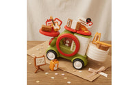 Cute Cartoon Minibus Toy Compact Mini Bus Playset Rounded Traveler Car Toy Molded Surfaces