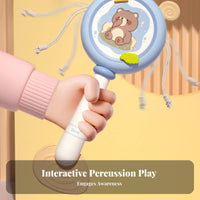 Early Music Exploration Pellet Drum perceptual Development Handheld rattle Easy to Play Infant Toy Hand-visual Coordination Training for Infants, young children, play period, Nursery, Home Use, portable