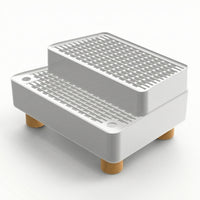 Double-Layer Cat Litter Sifting Tray with Wooden Feet Low-Height Litter Box with Sifter Long-Lasting Pet Supply Comfortable for Apartments