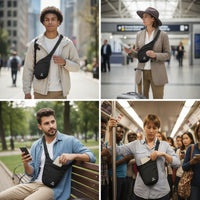 Anti-Theft Crossbody Bag with Electronic Shielding Protection Compact Crossbody Travel Purse Hands-Liberated Passport Pouch Lightweight for Travelers, Minimalists, Commuters, Sightseeing, Daily Commute