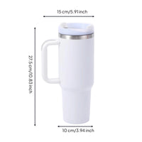 Insulated Tumbler with Handle Large Capacity Tumbler with Handle Portable Vessel for Commuters, Road Trips