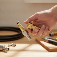 2 Pieces 1/4-Inch Quick-Connect Adapter Brass Pressure Washer Adapter with Male and Female Fittings
