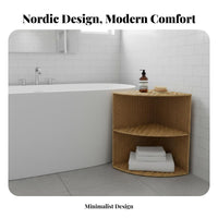 dual-layer Woven Shelf Nordic and aesthetics 2-Tier Side Stand adaptable for Homeowners