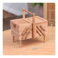 Miniature Sewing Box with Accessories Realistic Miniature Sewing Box Detailed