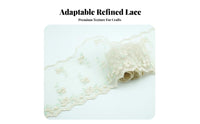 Easy to Cut Floral Embroidered Lace Trim Lightweight Embroidered Lace Trim Soft Feel for Sewists, Crafters, Hair Accessory Making, Crafting