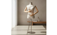 Half-Body Mannequin with Articulated Arms Sturdy textileCovered Dress Form with Metal Base Heavy Duty Mannequin Torso for Tailors