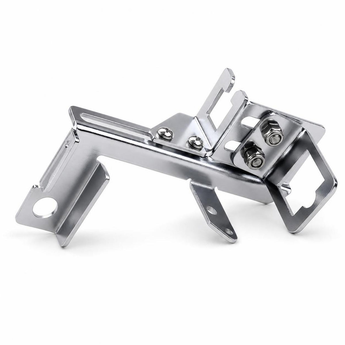 Throttle and Kickdown Cable Bracket Chrome Carburetor Linkage Bracket Adjustable Slotted for SBC, Large-Block Chevy
