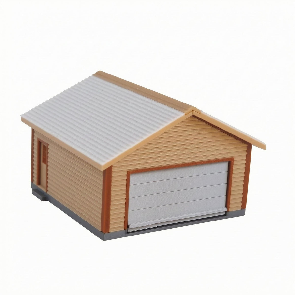 Roll-up Door 1/64 Garage Diorama Pitched Roof Miniature Garage Model Ribbed Texture