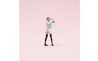 1:64 Scale Female Figure 3D Printed JK Style Mini Figurine Hand Painted Model Car Scene Figure for Hobbyists, Collectors