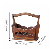 Wooden Fruit Container Handmade Look Rustic Fruit Holder Decorative