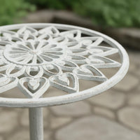 Distressed Finish European Design Metal Plant Rack Retro Pattern Vintage Cast Iron Plant Stand Heavy Duty Vintage Tall Flower Pot Stand Space Saving