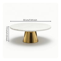 Round Tray with Pedestal Base Low-Height Fruit Plate with Metal Base Elegant Pedestal Fruit Tray Luxury for Coffee Table