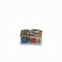 Molded Details Miniature Repair Workbench Artisanal 1:64 Scale Workbench Detailed Miniature Workshop Bench Printed Markings