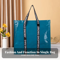 Reusable Shopping Tote Solid Color Reusable Grocery Bag Heavy Duty Foldable Shopping Bag for Commuters, Shoppers, Supermarket, Travel, Daily Use