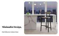 utilitarian aesthetic Wooden Seat Counter Stool Light Luxury Bar Chair Nordic Design Seating Furniture with Footrest for Cafe Owners, Homeowners, Adults, Reception Desk, Restaurant, Kitchen