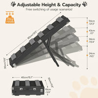 Dog Ramp for Bed and Sofa with Portable Foldable Design, Adjustable Height for Elderly Small Pets, Sturdy Steps for Couch Access
