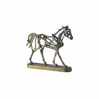Iron Horse Sculpture Gift Box Equine Sculpture Figurine Vintage Style Home Decor for Office, Desk