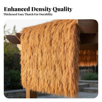 Simulated Thatch Panel Realistic Appearance Synthetic Thatch Roofing Weather Resistant Fake Straw Roof Panel for Homeowners, Hobbyists, Roofs, Patios