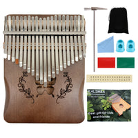 Wooden 21-Key Kalimba Acoustic Kalimba with Safeguarding Case Handheld Thumb Piano with Instructions Compact for Music Lovers, Home