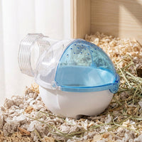 Snap-fit Hamster Toilet and Hamster Sand Bath, Translucent Acrylic Bath for Gerbils, Odor Control with Removable Base, 12.5x11x15cm Size