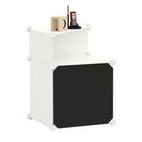Space Saving Design Multitiered side Table Easy Assembly Stackable Storage Cube Small Footprint Nightstand Modern & Design for Children, Apartment Dwellers, Students, Bedroom, Dorm Room, Playroom, Office
