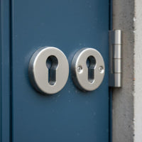 Stainless Steel Keyhole Escutcheon Metal Construction Keyhole Cover Plate Brushed Finish Door Lock Escutcheon