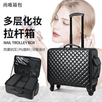 Trolley Makeup Case for Makeup Artists, Nail Technicians, and Tattoo Artists with Large Capacity