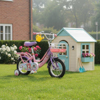 Children's Cycle with Stabilisers Adjustable Seat Young Child Pedal Bike Full Chain Guard Children's Training Cycle for Young Children, Girls, Outdoor