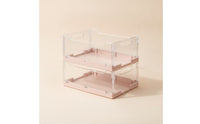Storage Basket Transparent Storage Basket with Handles Foldable Clear Organizer Tray for Organizers, Students, Office, Fridge, Pantry