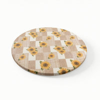 Elasticized Round Fitted Tablecloth with Elastic Edge Checkered Round Fitted Table Cover with Elastic Edge Non-Slip Long-Lasting for Kitchen