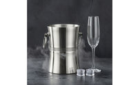 Ice Bucket with Handles Stainless Steel Insulated-Wall Ice Bucket Sleek Beverage Chiller for Hosts