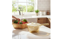 Rice Washing Bowl with Handle Quick Draining Double Layer Colander Bowl Detachable Design Fruit and Vegetable Washing Basket