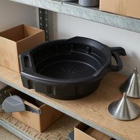 Built-in Handle Oil Drain Pan exposedTop Oil Collection Basin Shallow Plastic Drain Pan Wide Rim for Garage, Workshop