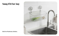 Kitchen Hanging Basket Water Draining Design Suction Cup Storage Basket Reusable Wall Mounted Organizer Bin for Renters, Washroom