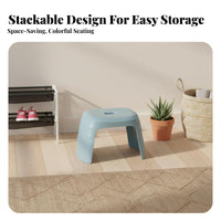 Non-Slip Feet Stackable Utility Seat Rounded Corners Step Stool Heavy-Duty Household Furniture Thickened Construction for Children, Adults, Family, Bathroom, Entryway, Living Room, Kitchen