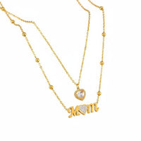 Mom Letter Necklace Sentimental Gift Fashional Necklace Elegant Design Women's Jewelry for Parents