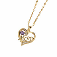 Heart Charm Necklace Titanium Steel Long Lasting Shine for Mothers Day