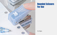 Mini Stapler Set, Jelly Clear Stationery Kit, Portable Scissors, Hole Punch, High-Visibility Design