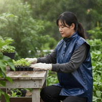 Water-Resistant Oxford Cloth Rain Vest Easy to Clean Sleeveless Raincoat Outerwear for Spraying
