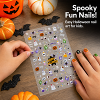tomononi 3D Embossed Nail Art Stickers for Kids - Dark Style Halloween Theme