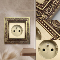 Brass Switch Cover Gold-Toned Electrical Faceplate Decorative Wall Plate Textured Hardware Retro for Interior Designers
