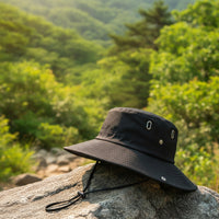 Fisherman Hat Wide Brim Sun Hat with Chin Strap Secure Fit Protection for Hiking, Travel