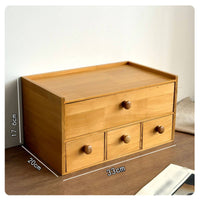 Wooden Desktop Storage Cabinet Organization 4-Drawer Desk Organizer Space Saving