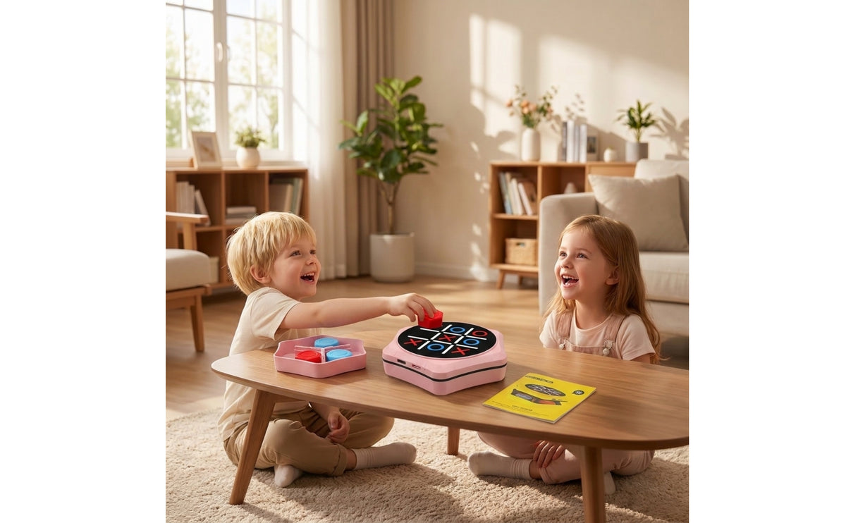 5-in-1 Electronic X and O Toe Game Rechargeable Handheld X and O Toe Game Portable for Children, Families, Classroom